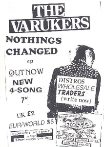 Nothings Changed by The Varukers, released 1994 - CLOK - Central